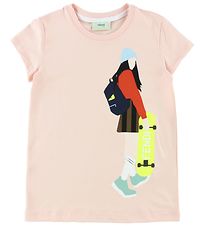 Fendi T-shirt - Rosa m. Skateboardflicka