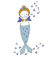 Fabelab Wallstickers - Mermaid - Blue