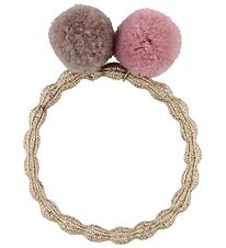 Kknekki Hair Tie - Gold/Glitter w. Pom-Pom