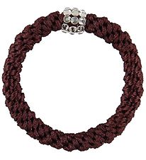 Kknekki Hair Tie - Dark Brown w. Rhinestones