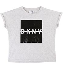 DKNY T-paita - Harmaa melange/Musta, Logo