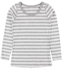 Say-So Blouse - Grey Melange/White Striped