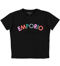 Emporio Armani Stuttermabolur - Svart M. Glimmer/Plástrar