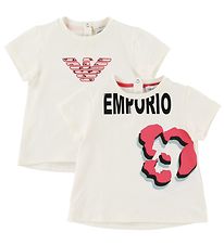Emporio Armani T-Shirt - 2er-Pack - Wei m. Logo/Print