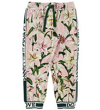 Dolce & Gabbana Broek - Lelie - Roze m. Wit Lelies