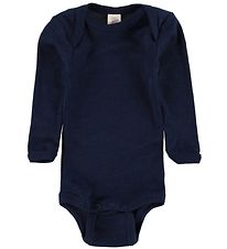 Engel Bodysuit l/s - Wool/Silk - Navy