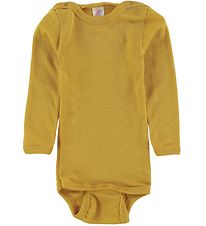 Engel Bodysuit l/s - Wool/Silk - Saffron