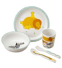 Petit Jour Paris Dinner Set - Melamine - White w. Animals