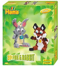 Hama Midi Beads Set - 2500 Beads - 3D - Fox & Rabbit