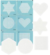 Hama Midi Pegboards w. Stickers - 5 pcs/6 pcs - Geomtrics