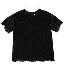 Dolce & Gabbana Stuttermabolur - Svart M. Blúnda