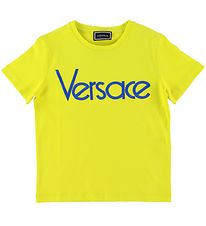 Versace T-Shirt - Neongrn/Blau m. Logo