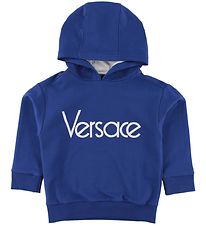 Versace Kapuzenpullover - Blau/Wei m. Logo