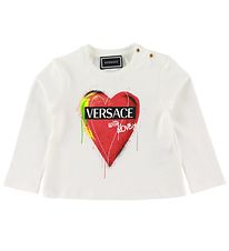 Versace Long Sleeve Top - White w. Heart