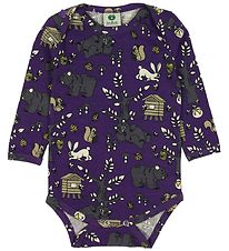 Småfolk Bodysuit l/s - Purple w. Landscape
