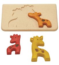 PlanToys Giraff Pussel - Natur/Gul/Orange/Rd