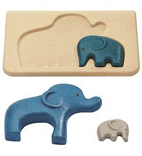 PlanToys Elefant Pussel - Natur/Bl