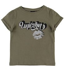 Petit Town Sofie Schnoor T-shirt - Liva - Army Green w. Unicorn