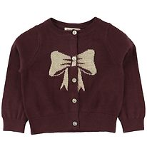 MarMar X-Mas Cardigan - Teresia Baby - Plommonlila m. Rosett