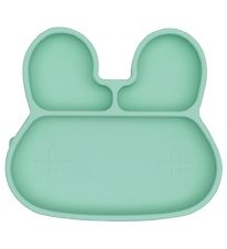 We Might Be Tiny Plate - Silicone - 3 Room - Rabbit - Minty Gr