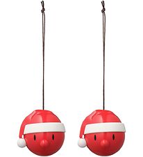 Hoptimist Christmas Ornament - Santa - 2-pack - D:5 cm - Red