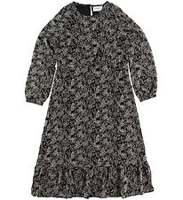 Grunt Robe - Abbi - Noir av. Fleurs