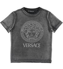 Versace T-Shirt - Rflchissant - Noir av. Logo