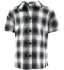 Grunt Bluse - Ditte - Schwarz/Weiß m. Karos