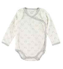 Fixoni Wrap Bodysuit l/s - Grey Melange w. Pandas
