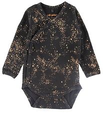 Soft Gallery Wikkelromper l/s - Niki - Mini Splash - Jet Black