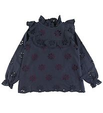 Soft Gallery Blouse - Gaxine - Anthracite w. Flowers