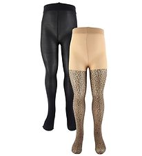 The New Tights - 2-pack - Black / Leopard