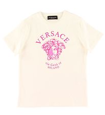 Versace T-Shirt - Blanc av. Rose Logo