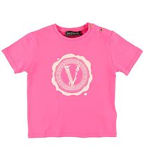 Versace T-Shirt - Fuchsia m. Logo