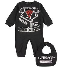 Versace Geschenkbox - Strampler/Ltzchen - Schwarz m. Print