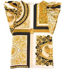 Versace Kleid - Schwarz/Wei m. Goldprint