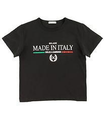 Dolce & Gabbana T-Shirt - DNA Jr - Zwart m. Print