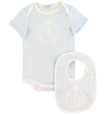 Dolce & Gabbana Gift Box - Bodysuit/Teething Bib - Light Blue