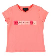 Emporio Armani Stuttermabolur - Kórallitt M. Prentað