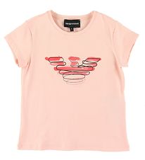 Emporio Armani T-Shirt - Pink m. Logo