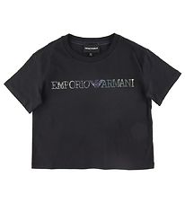 Emporio Armani Stuttermabolur - Dökkblátt M. Palíettur