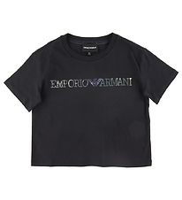 Emporio Armani T-Shirt - Navy m. Pailletten