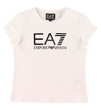 EA7 T-Shirt - Wei m. Schwarz