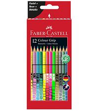 Faber-Castell Frgpennor - Grip - 12 st - Pastel/Neon/Metall