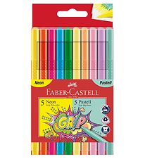 Faber-Castell Marqueurs Magiques - Grip - 10 pices - Neon/Paste