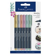 Faber-Castell Tússlitir - Málmlitað Penni - 6 Stk. - Marglitað