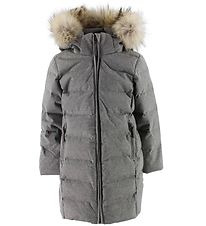 Ver de Terre Down Jacket w. Fur - Grey Melange