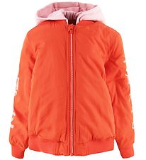 Kenzo Pehmustettu takki - Floralia - Oranssi/Vaaleanpunainen
