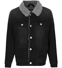 Mads Nrgaard Denim Jjacket w. linning - Ziggilo Sherpa - Black