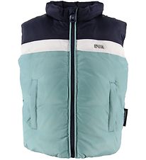 Emporio Armani Gilet Doudoune - Turquoise/Marine av. Rayure